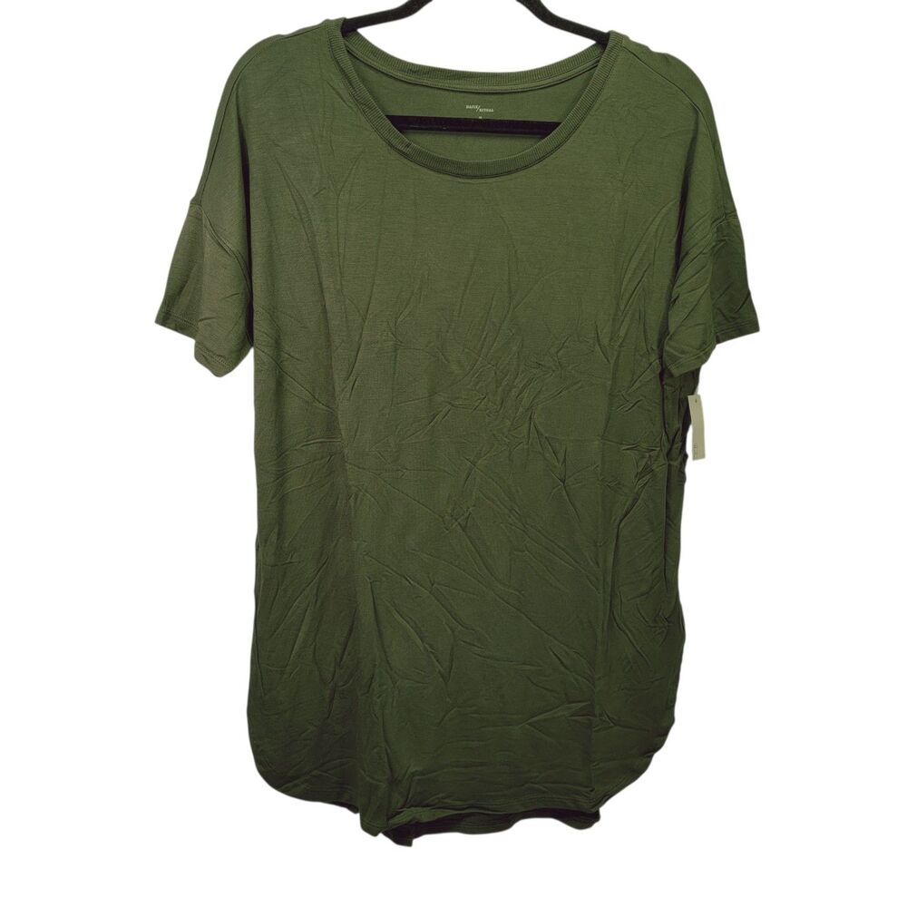 Daily Ritual Women's Jersey Short-Sleeve Drop-Shoulder Scoopneck Tunic Green M